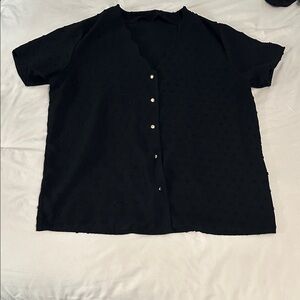 Womens Black Button-Up Shirt